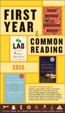 First Year & Common Reading – 2018 – Knopf Doubleday cover