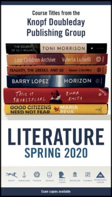 Knopf Doubleday Literature Spring 2020 cover