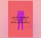 Quiet Street book cover against a light pink background