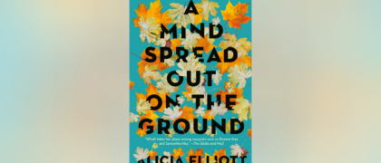 Book cover for A Mind Spread Out on the Ground against a blue and orange background