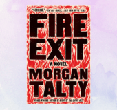 Fire Exit, red book cover against a purple background